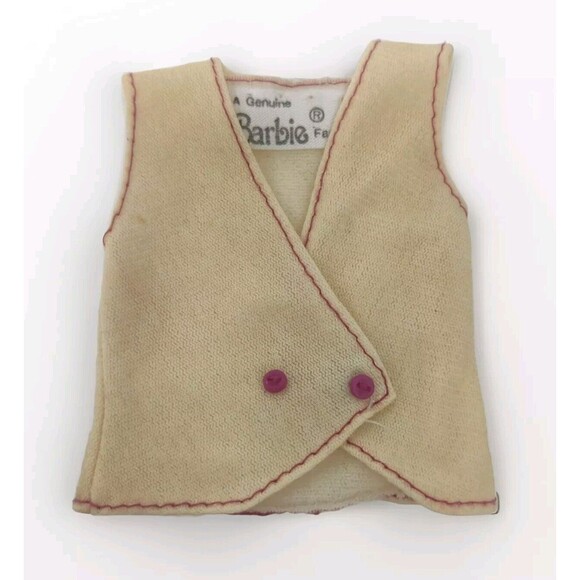 Vintage Barbie Vest Late 70s Or Early 80s Tag Mattel Genuine Fashion Buttons VTG - Picture 2 of 6
